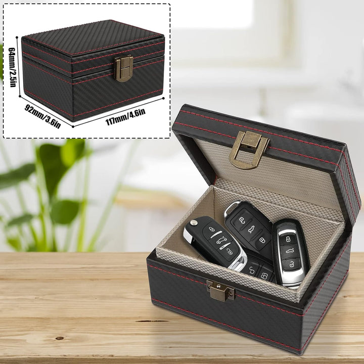 Diyife Autoschlüssel Faraday Box, Keyless Go Schutz Autoschlüssel Box, Premium Leder Anti-Diebstahl