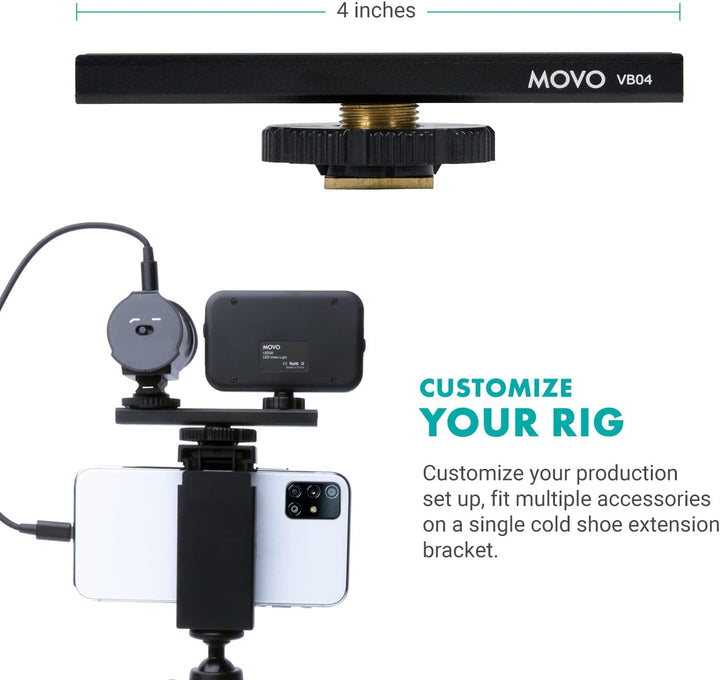 Movo uVlogger - Android/USB-C kompatibles Vlogging-Set für Handy-Video-Set, Zubehör: Handy-Stativ, H
