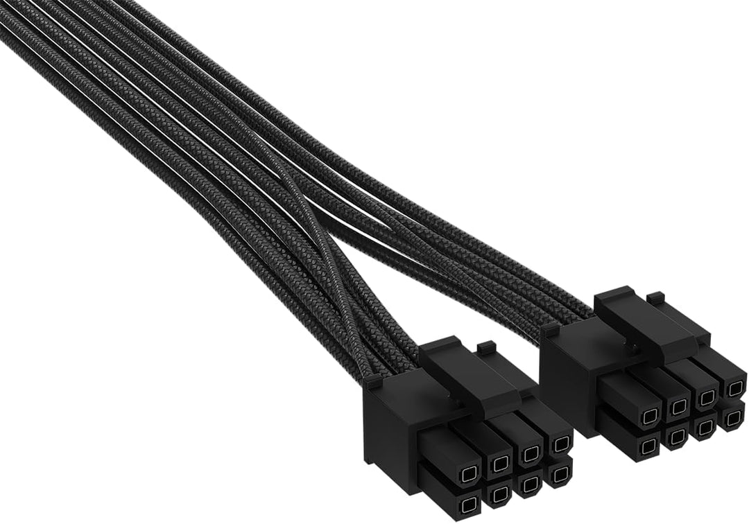 Corsair Elite Premium Typ 4 Einzeln Ummantelte 2x 8-Pin zu PCIe 12V-2x6 600W PSU-Kabel – Dreilagiges