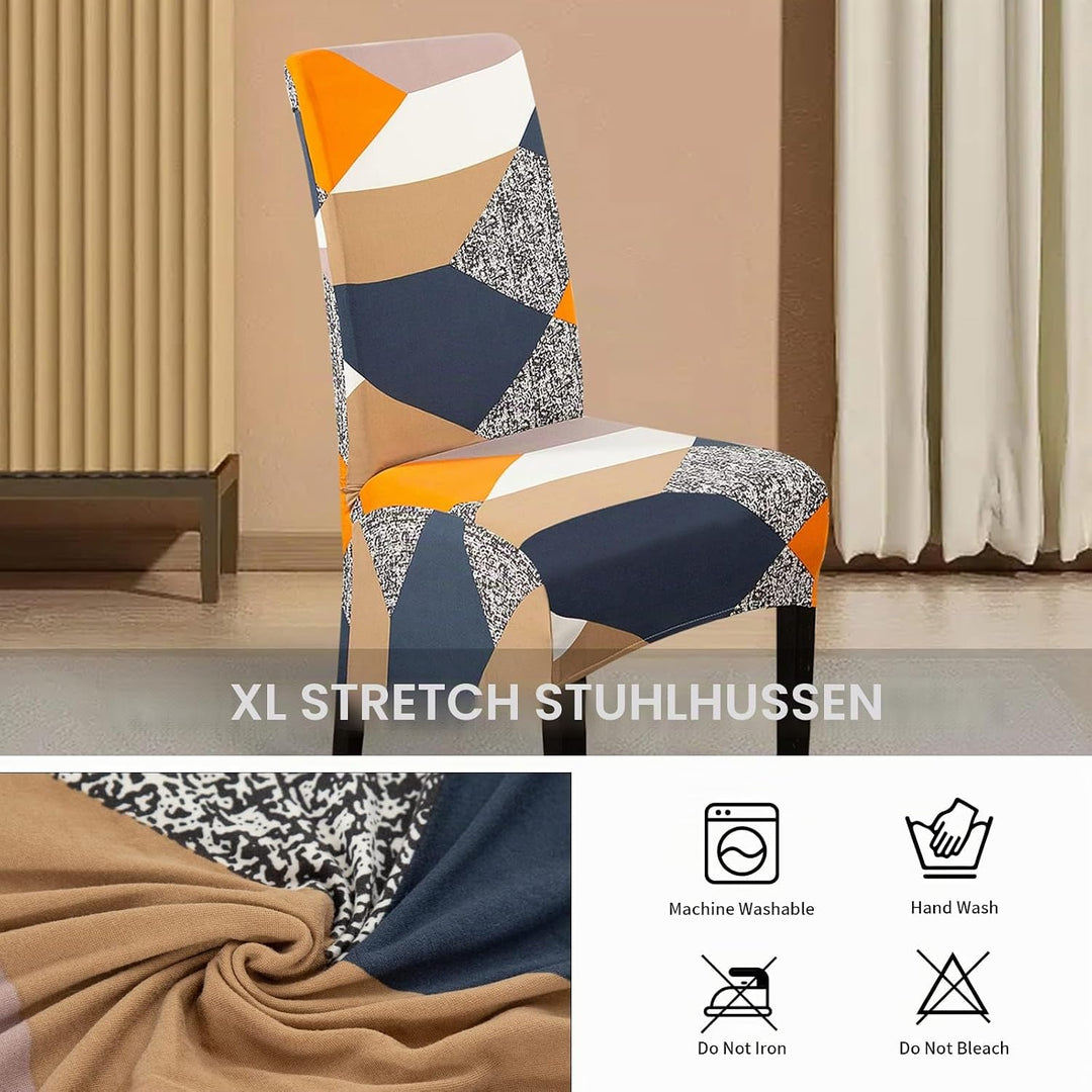 Lydevo XL 6er Set Stretch Stuhlhussen Schwingstühle XL für Esszimmerstühle Spandex Universal-Stuhlbe