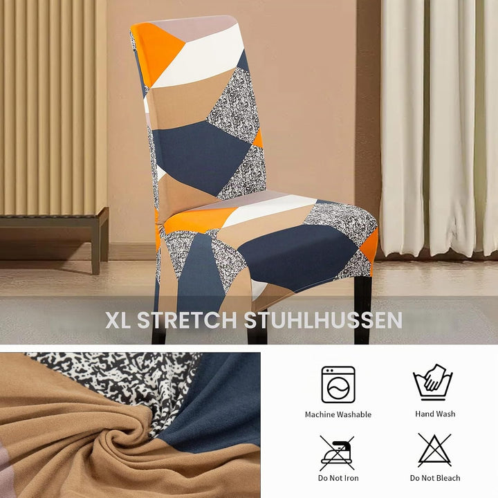 Lydevo XL 6er Set Stretch Stuhlhussen Schwingstühle XL für Esszimmerstühle Spandex Universal-Stuhlbe
