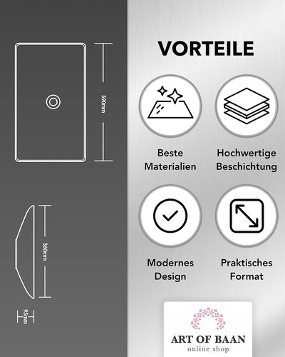 Art-of-Baan® Design-Aufsatzwaschbecken I edles Waschbecken mit Lotus-Effekt I hochwertiges Handwasch