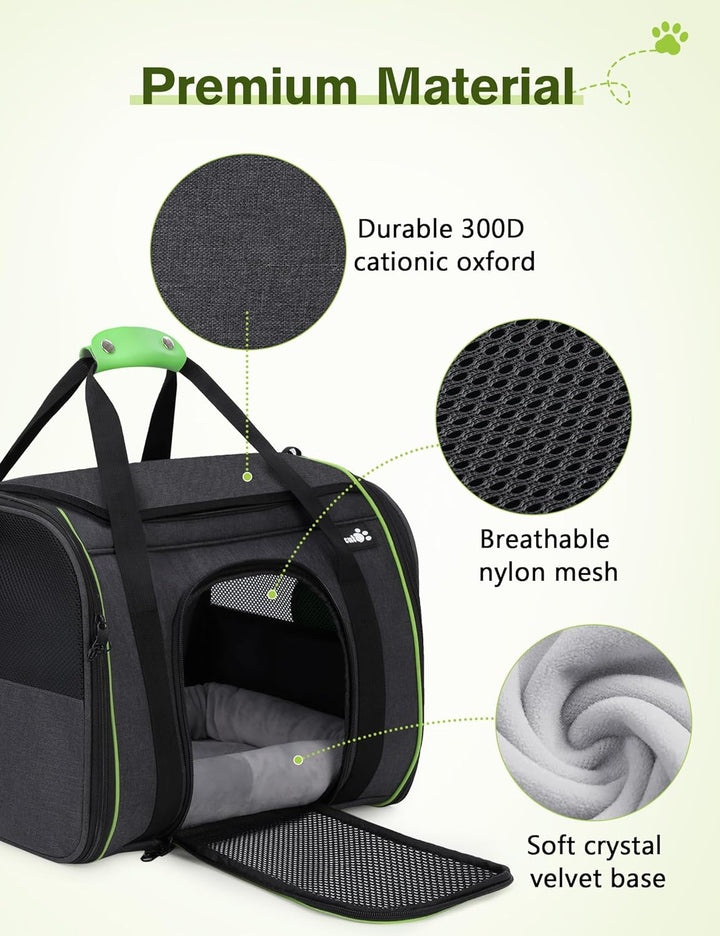pecute Transportbox Katze,Katzen Transportboxen mit Haustiernest, Faltbare Katzentasche Transporttas