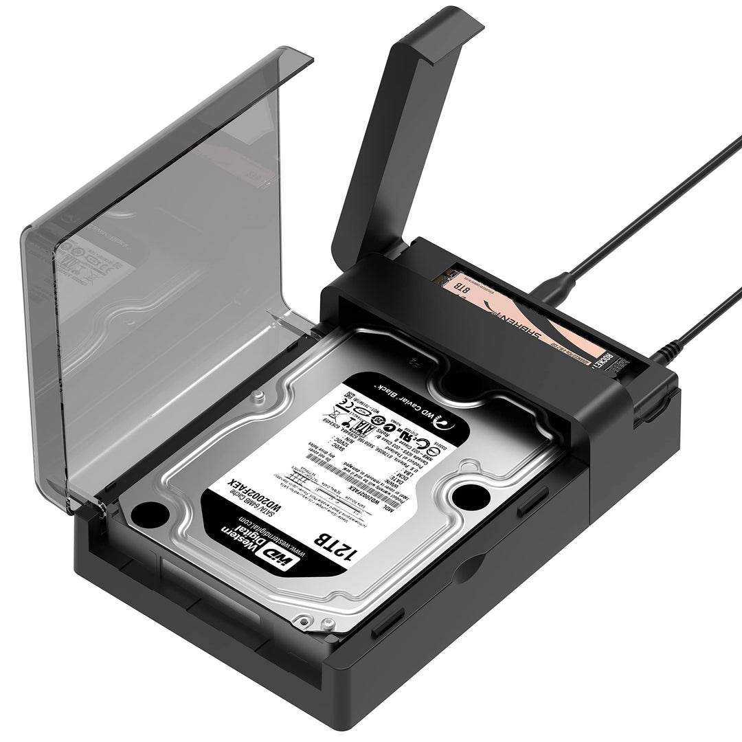 SABRENT USB Type-C Lay Flat Docking Station für M.2 PCIe NVMe + SATA 2,5 Zoll / 3,5 Zoll SSD & HDD m