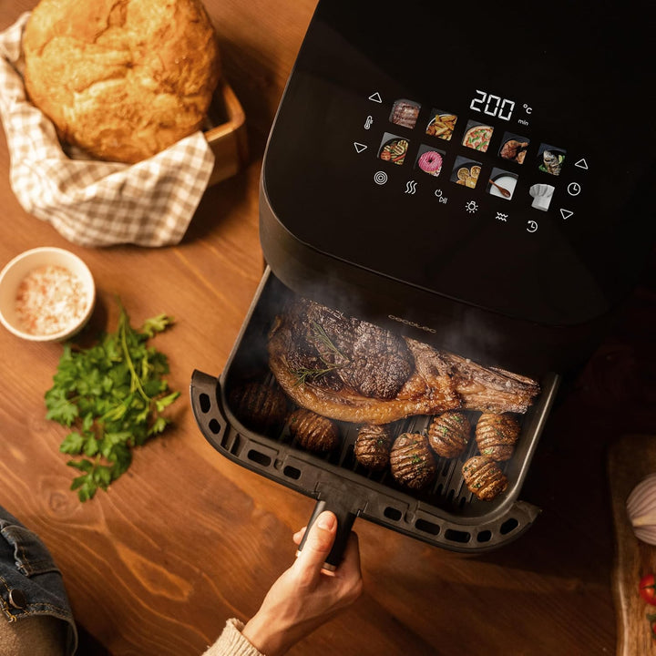 Cecotec Heissluftfritteuse mit Grill 6,5L Cecofry&Grill Smokin' 6500 Plus. 2200 W, Fritteuse, Grill