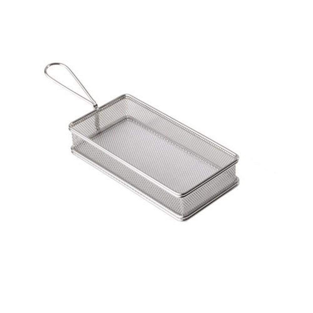 APS 40613 SNACKHOLDER Rechteckige Edelstahl Frittiersieb, 26 x 13 x 5 cm, Gold eckig 26 x 13 x 5 cm