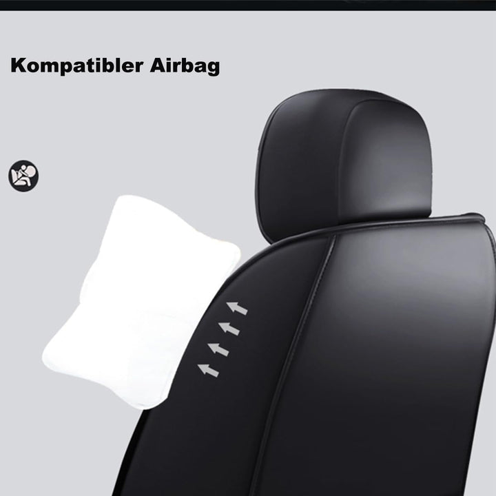Universal Autositzbezüge Auto Vordersitz 2 Stück Set wasserdicht PU Leder Autositzbezüge Fit für Sko