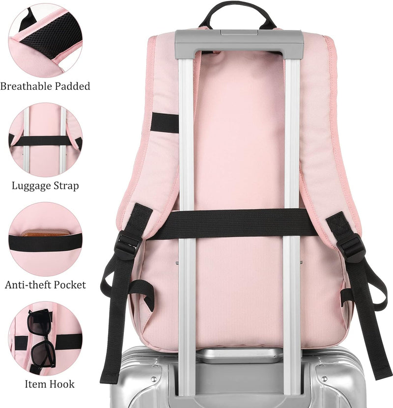 YAMTION Rucksack Schule Mädchen Rucksack Frauen für Uni Studium Freizeit,Schulrucksack Damen mit USB