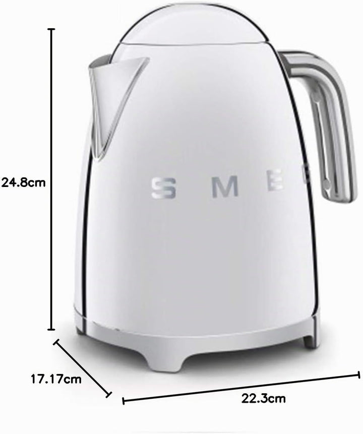 Smeg, KLF03SSEU 1.7L Wasserkocher, Soft-Opening-Kannenverschluss, Herausnehmbarer Anti-Kalkfilter au