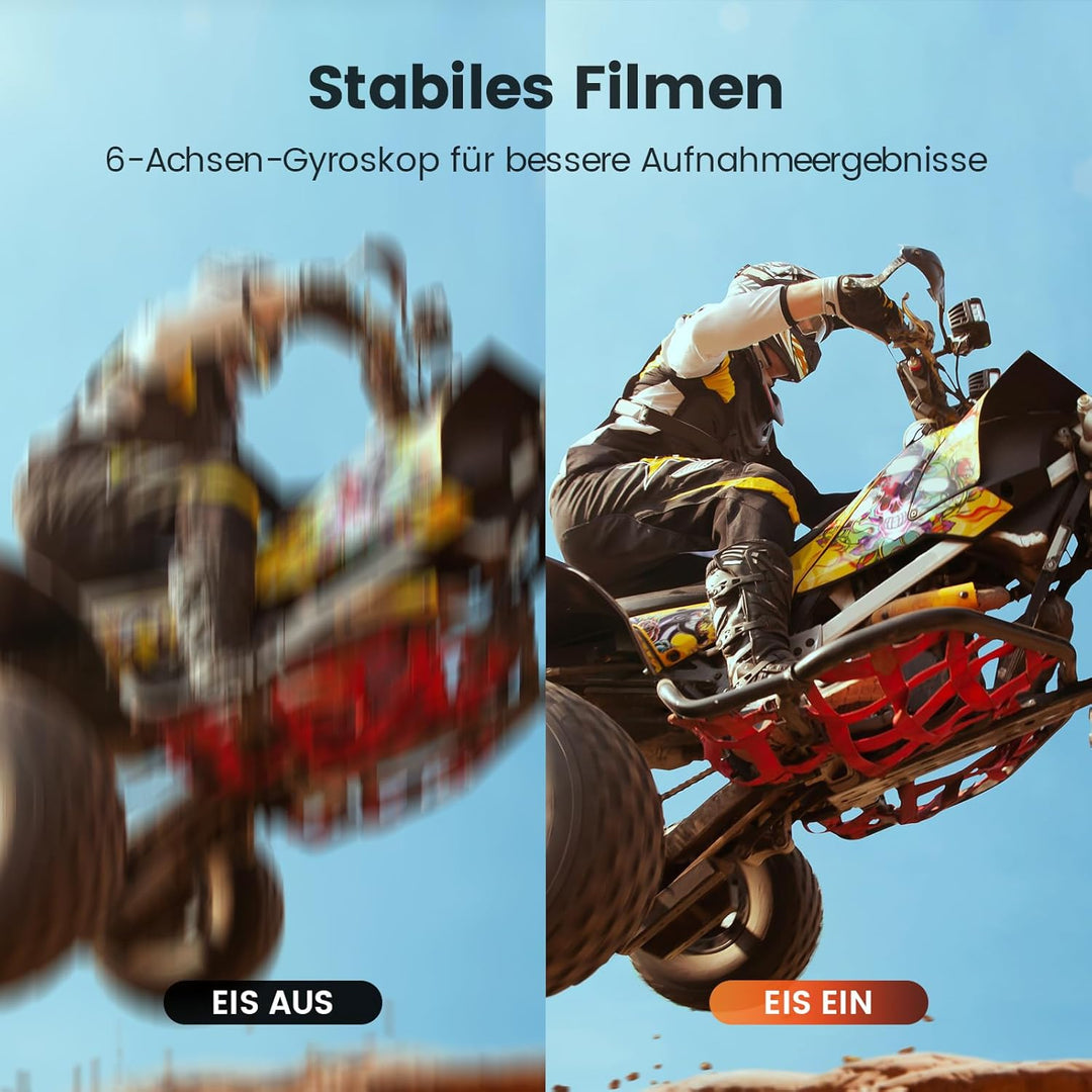 4K 60FPS 48MP Action Cam, 50FT Unterwasserkamera mit Touchscreen, wasserdichte Kamera, EIS Stabilisi