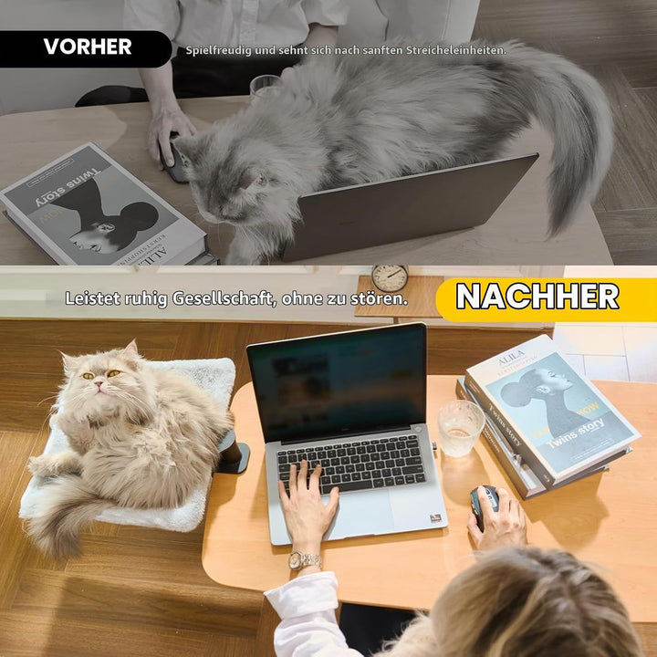 CATISM Hängebett für Katzen 360 ° drehendes Schreibtisch Katzenbett Katzenliege Katzenhängematte kat