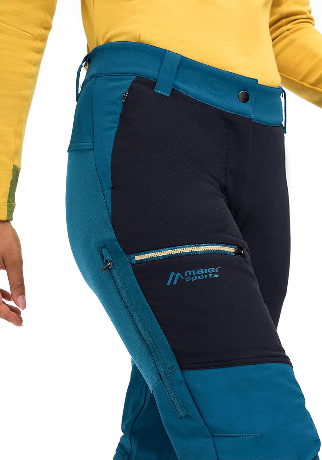Maier Sports Damen Ofot Hybrid Hose Bergsporthose Skitourenhose 44 Blau, 44 Blau