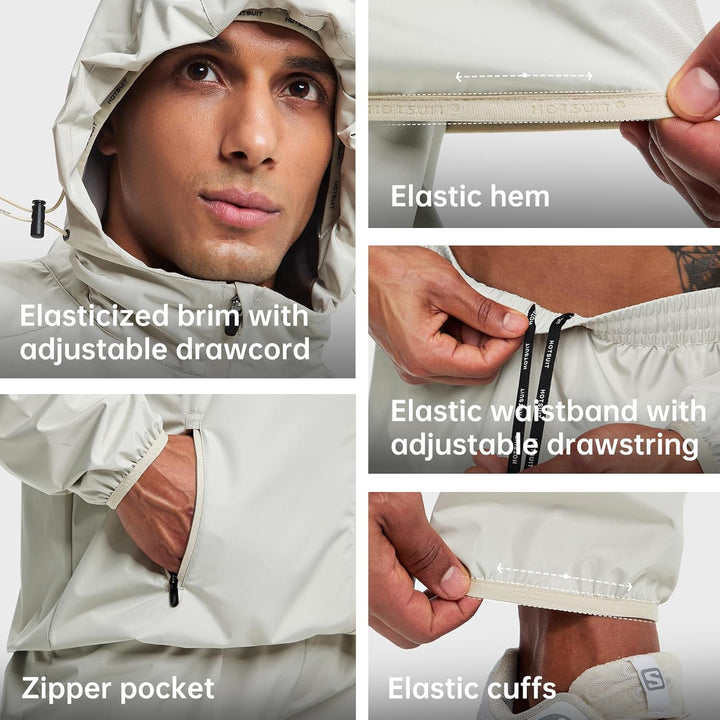 HOTSUIT Schwitzanzug herren Herren-Sauna-Trainingsanzug,Sauna-Reissverschluss, Fitness schwitzjacke