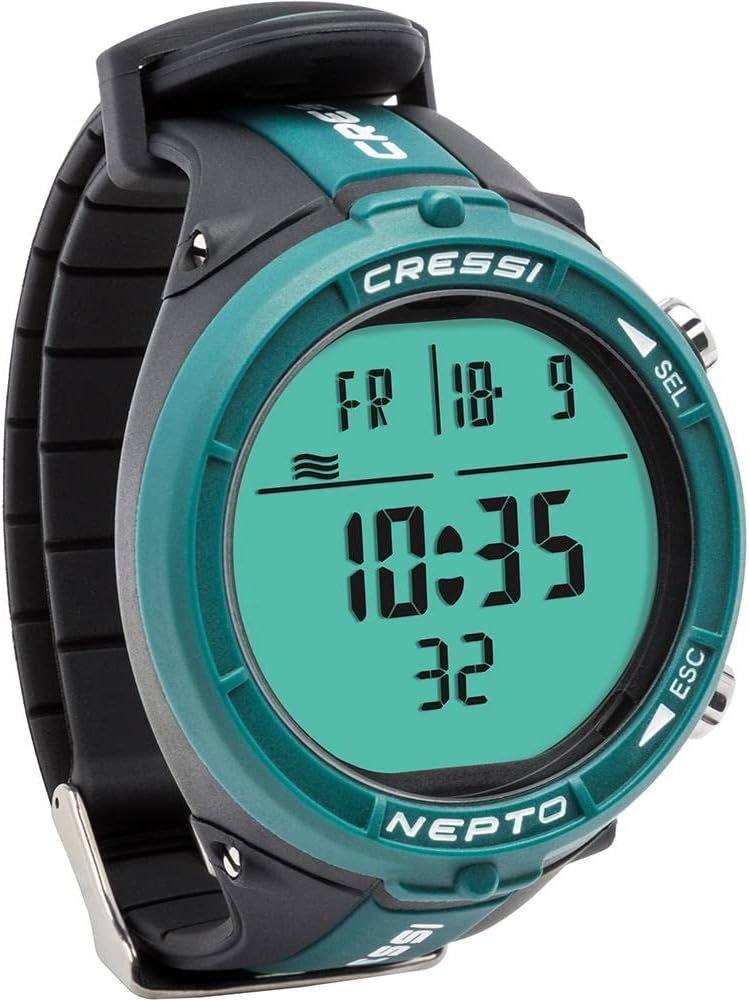 Cressi Nepto Watch Computer - Freitaucheruhr_Computer, Einheitsgrösse, Unisex Erwachsene Grün, Grün