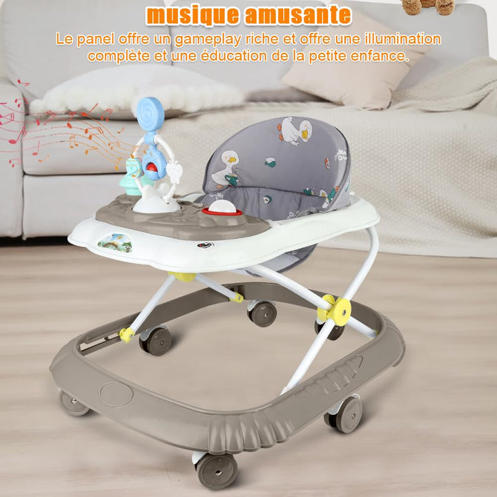 Lauflernhilfe für Babys, Jungen, Mädchen, mitwachsend, 2-in-1, mit Musik &amp; Trittbrett, Lauflernhilfe