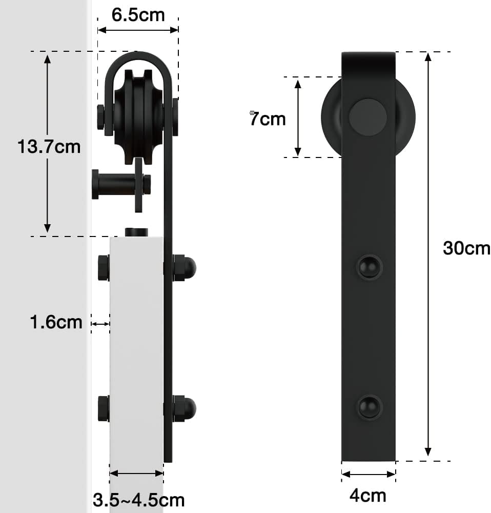 WINSOON Schiebetür Komplettset für Zimmertür Holz: 6FT/183CM Schiebetür Schiene Set für Einzeltür -