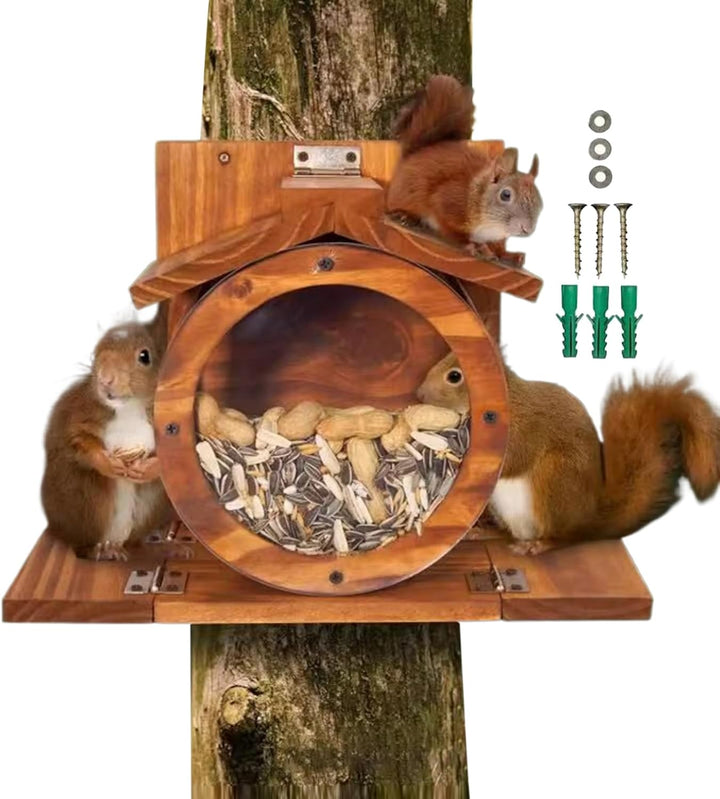 Eichhörnchen-Futterhäuser aus Holz für den Aussenbereich | Eichhörnchen Futterbox Mit Belüftungslöch