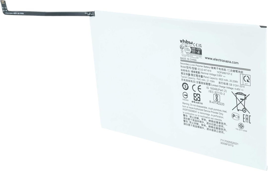vhbw Akku Ersatz für Samsung SCUD-WT-N19 für Tablet Pad (6800mAh, 3,85V, Li-Polymer)
