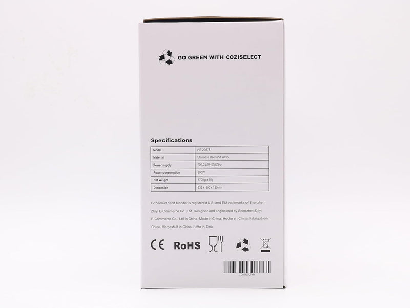 Coziselect Elektrische Stabmixer Set 4 in 1, 800 Watt Edelstahl Multifunktions Stabmixer, Elektrisch