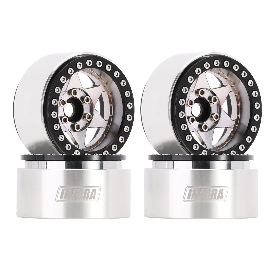 INJORA 1.9" Beadlock Felge - 143g Super Heavy Messing &amp; Aluminium Deep Dish Felge für 1/10 RC Crawle
