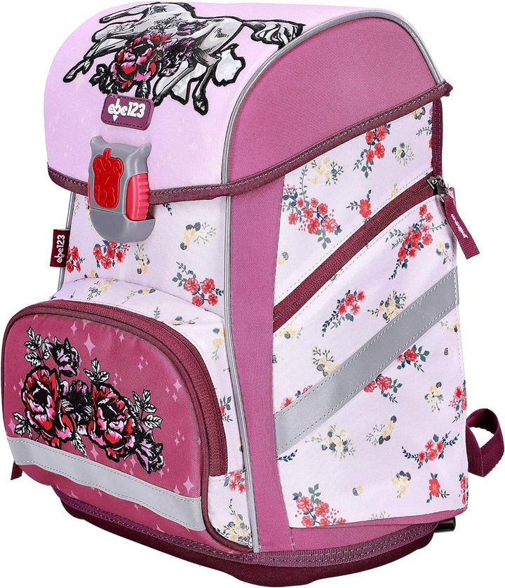 Pferde Horses Schulranzen Mädchen 1 Klasse | Tornister Schulrucksack Schultasche | Set 4 teilig | fü