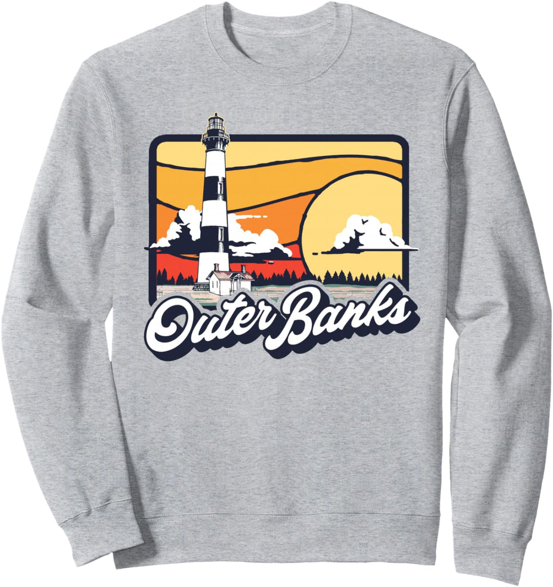 Outer Banks Lighthouse Bodie Island Vintage Carolina Beach Sweatshirt