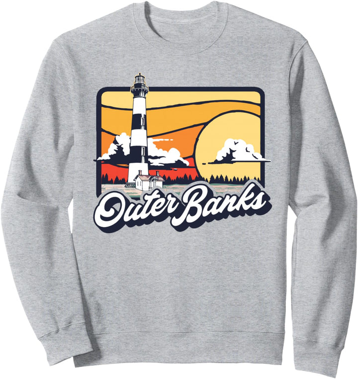 Outer Banks Lighthouse Bodie Island Vintage Carolina Beach Sweatshirt