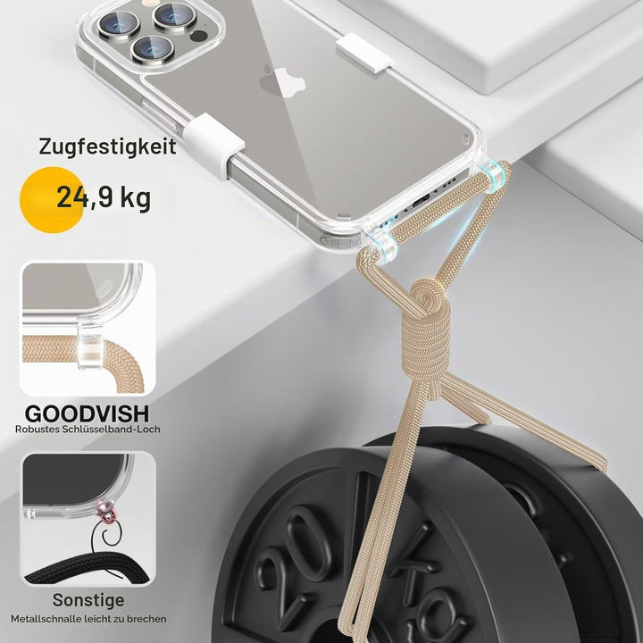 GOODVISH Handykette für iPhone 15 Pro Hülle mit Band | Kameraschutz und Bildschirmschutz | | Necklac