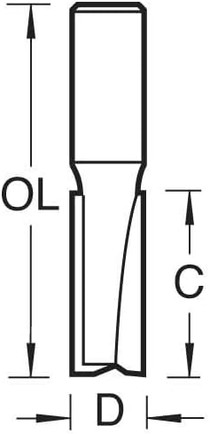 Trend CraftPro Zweischneidiger Spiralnutfräser, 12 mm Schaft, 12,7 mm Schnittdurchmesser & 50 mm Sch