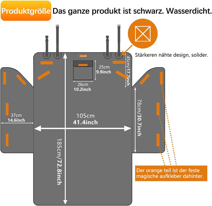 Alfheim Kofferraumschutz Hund - wasserabweisend & pflegeleicht - Universal Ideale Autodecke - Schwar