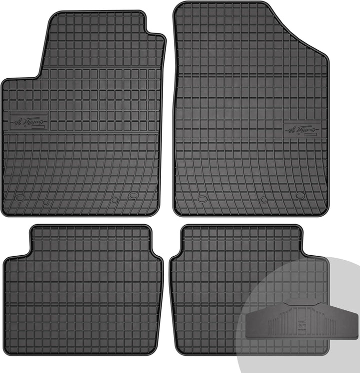 FROGUM EL Toro Gummimatten Ganzjähriges-Set von Autofussmatte Auto Fussmatten für Hyundai i10 I 2007