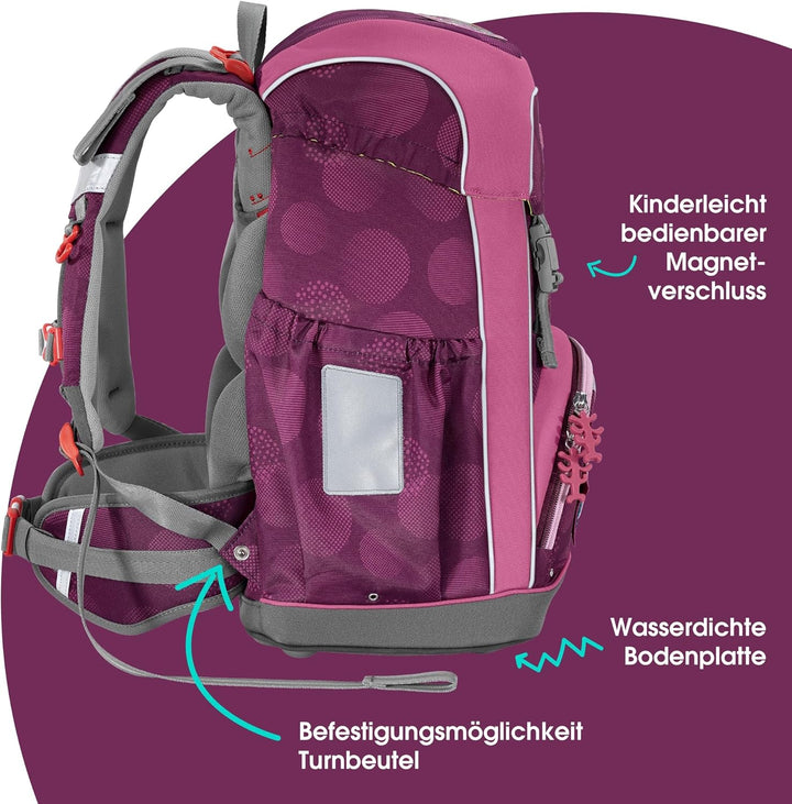 Step by Step GIANT Schulranzen-Set, 5-teilig, ergonomischer Tornister mit Reflektoren, höhenverstell