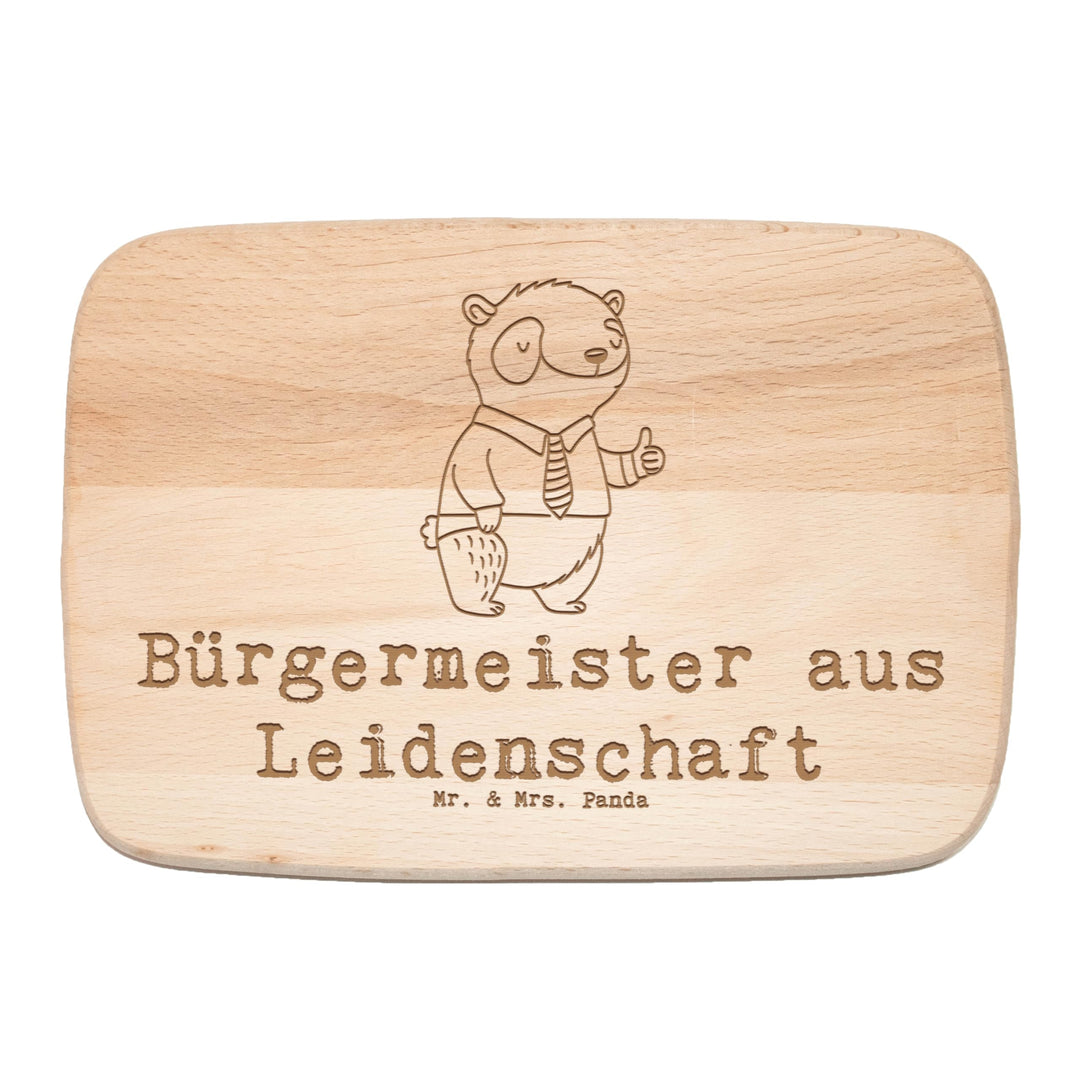 Mr. & Mrs. Panda küchenholzbrett Bürgermeister Leidenschaft - Geschenk, servierbrettchen, Stadt, Frü