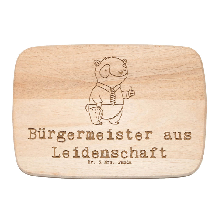 Mr. & Mrs. Panda küchenholzbrett Bürgermeister Leidenschaft - Geschenk, servierbrettchen, Stadt, Frü