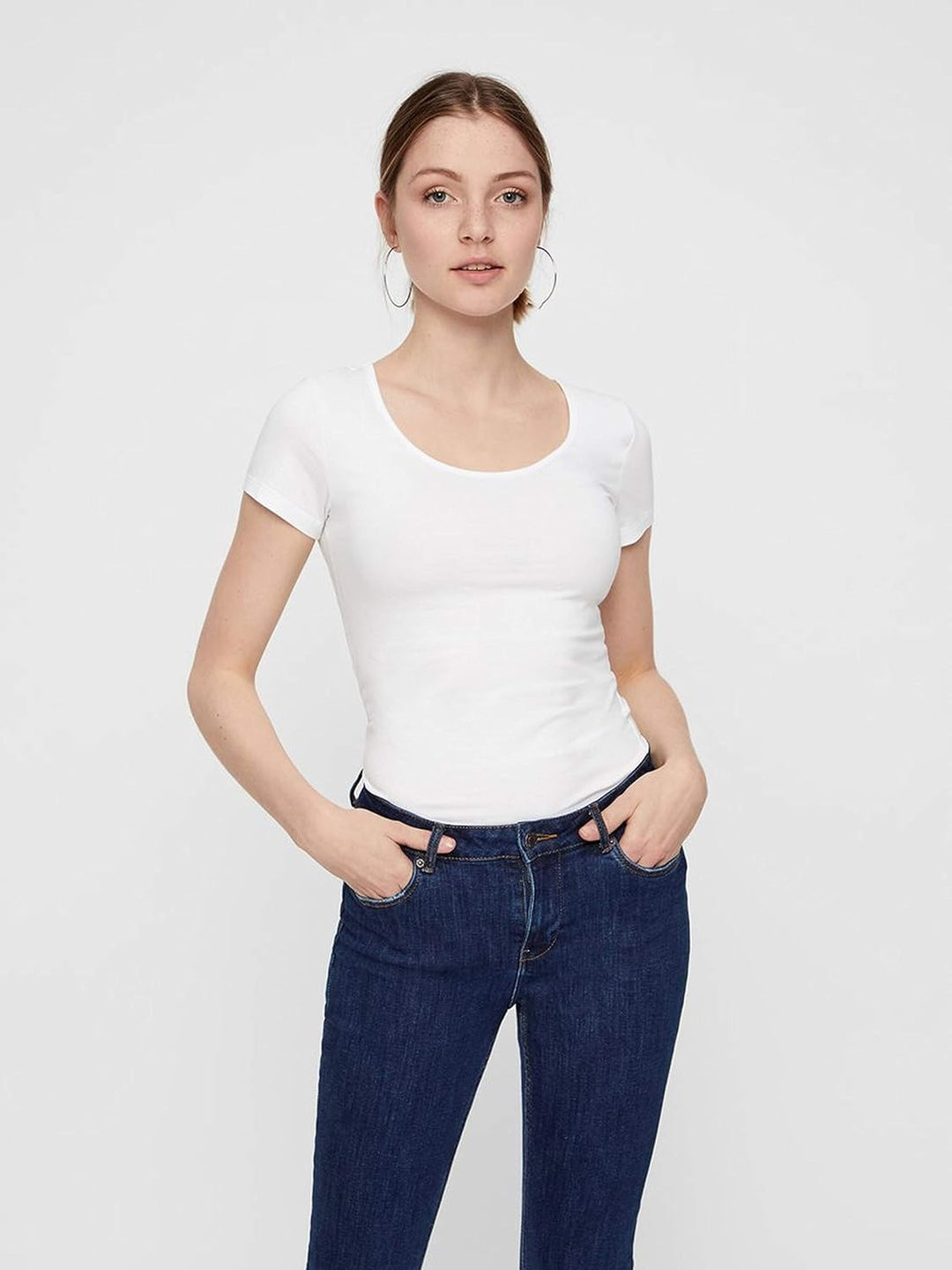 VERO MODA Damen Vmmaxi My Soft Ss U-Neck T-Shirt XS Blau (2x Insignia Blue/ 1x White), XS Blau (2x I