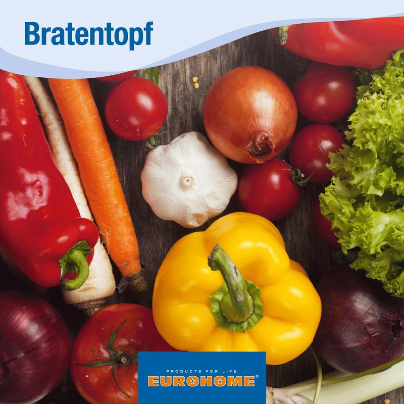 EUROHOME Kochtopf 2,9L - Kasserolle mit handlichem Griff - Edelstahltopf induktionsgeeignet - Fleisc