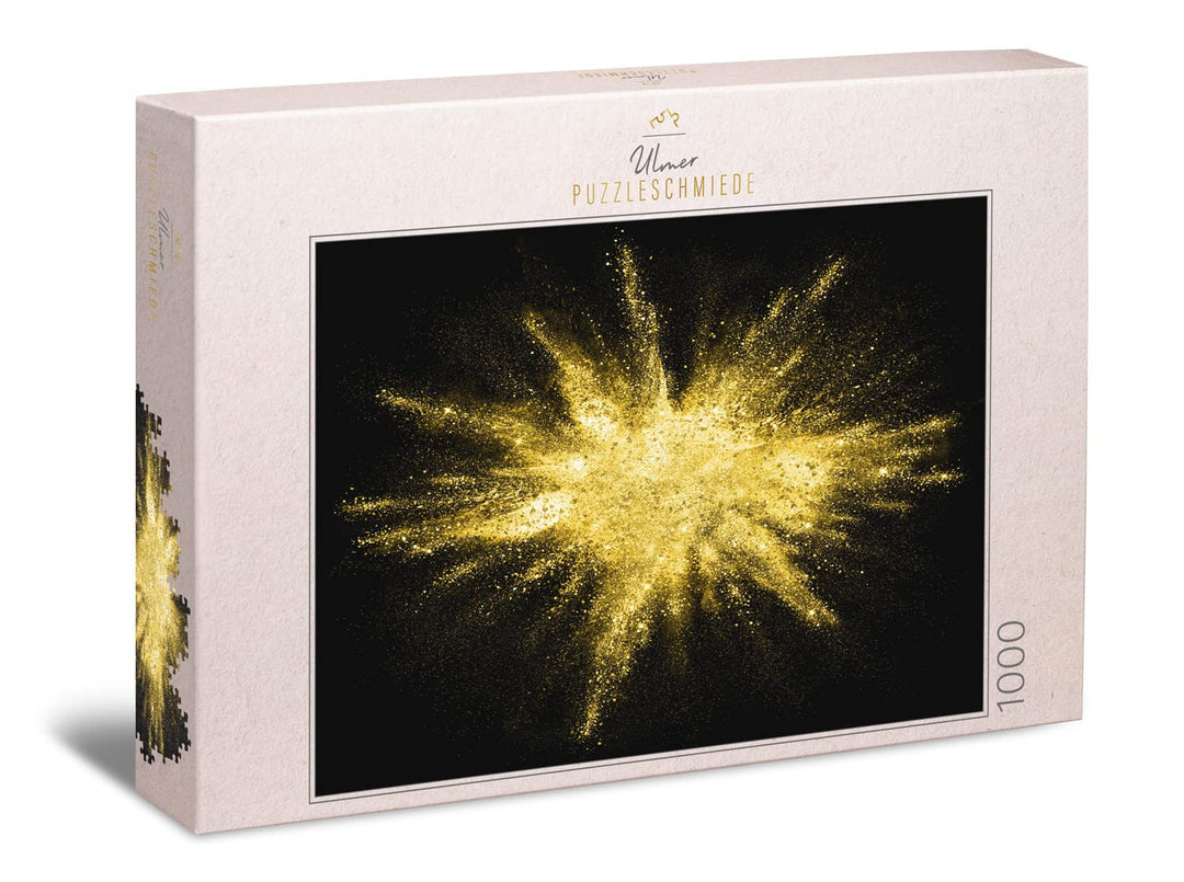 Ulmer Puzzleschmiede - Puzzle „Gold Rush“ - Impulsives Gold-Puzzlemotiv mit 1000 Teilen - Goldener S
