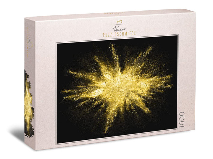 Ulmer Puzzleschmiede - Puzzle „Gold Rush“ - Impulsives Gold-Puzzlemotiv mit 1000 Teilen - Goldener S