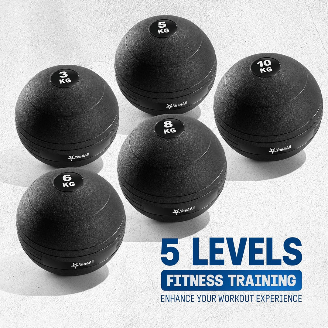 Yes4All Slam Ball - Smooth - KGs - 6KG, Schwarz