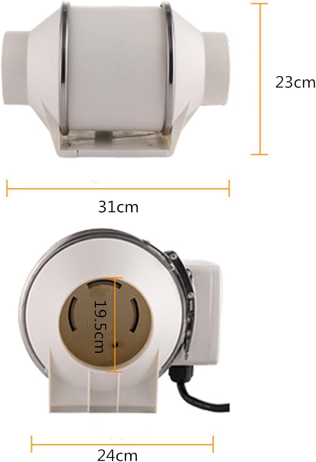 195mm Rohrventilator 900m³/h Rohrlüfter, Kanal Rohrventilator, Inline-Abluftventilator, Kanalventila