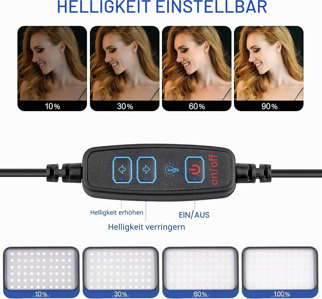 UBeesize 2Pack LED Videolicht Dimmbares Kamera Licht mit Einstellbar Stativ Ständer und Farbfilter f