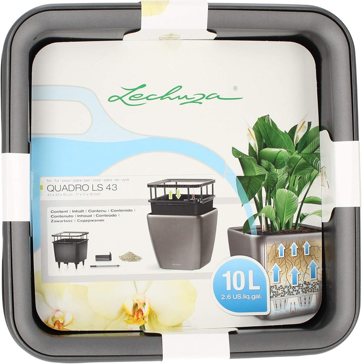 LECHUZA QUADRO Premium LS 43 anthrazit metallic 16183 43x43x40 cm Anthrazit Metallic, 43x43x40 cm An