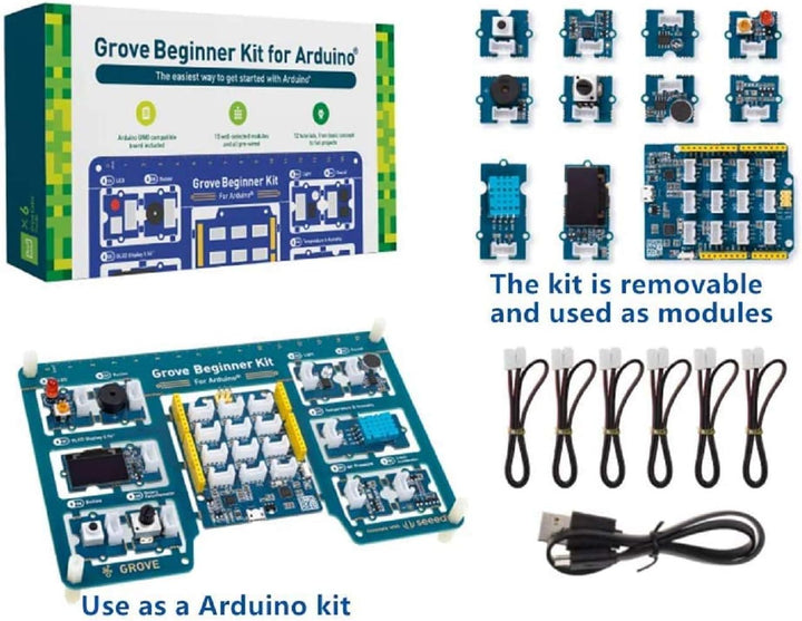 seeed studio Grove Beginner Kit Arduino Starter Kit - All-in-One Arduino UNO-kompatibles Board mit 1