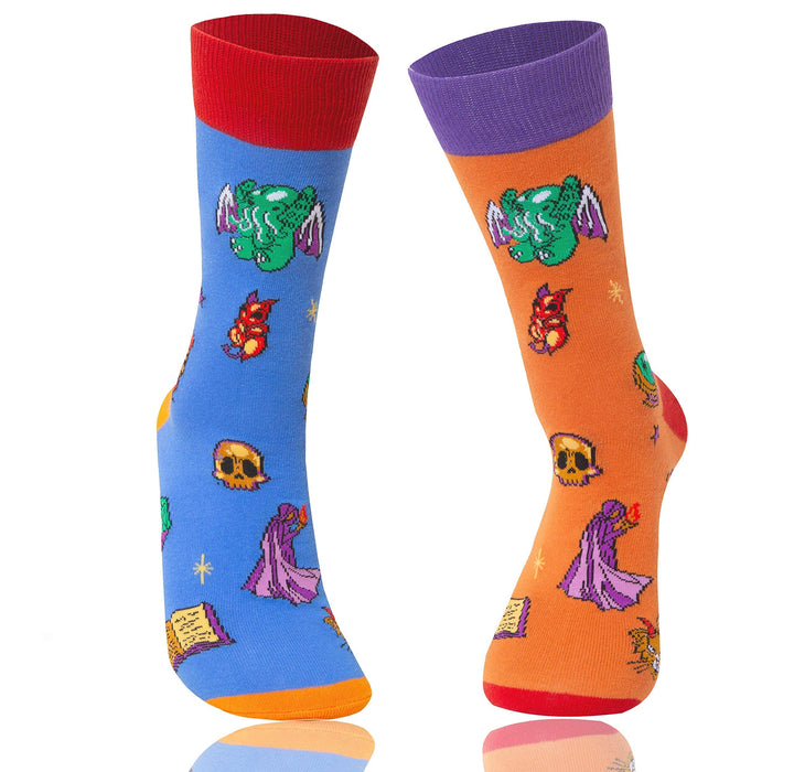 Fantasydice 2 Paar Cthulhu Eldritch lustige Socken für Männer dnd Geschenke Herren Socken Geschenke
