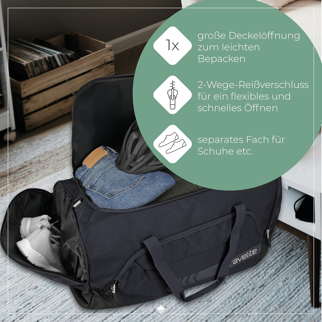 travelite grosse Reisetasche Grösse XL, Gepäck Serie KICK OFF: Praktische Reisetasche für Urlaub und