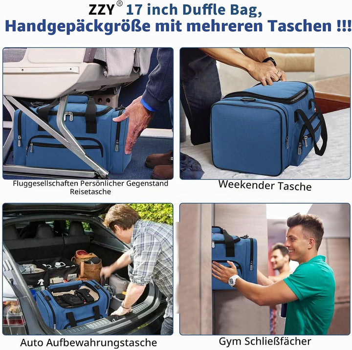 ZZY Sporttasche klein, 25L Gym Tasche, Fitness Tasche Trainingstasche für Weekender Reisetasche (Bla