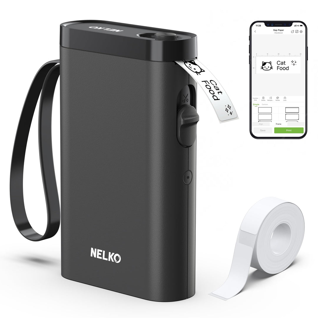 Nelko Etikettendrucker, Bluetooth P21 Selbstklebendes Etikettiergerät Tragbarer Beschriftungsgerät s