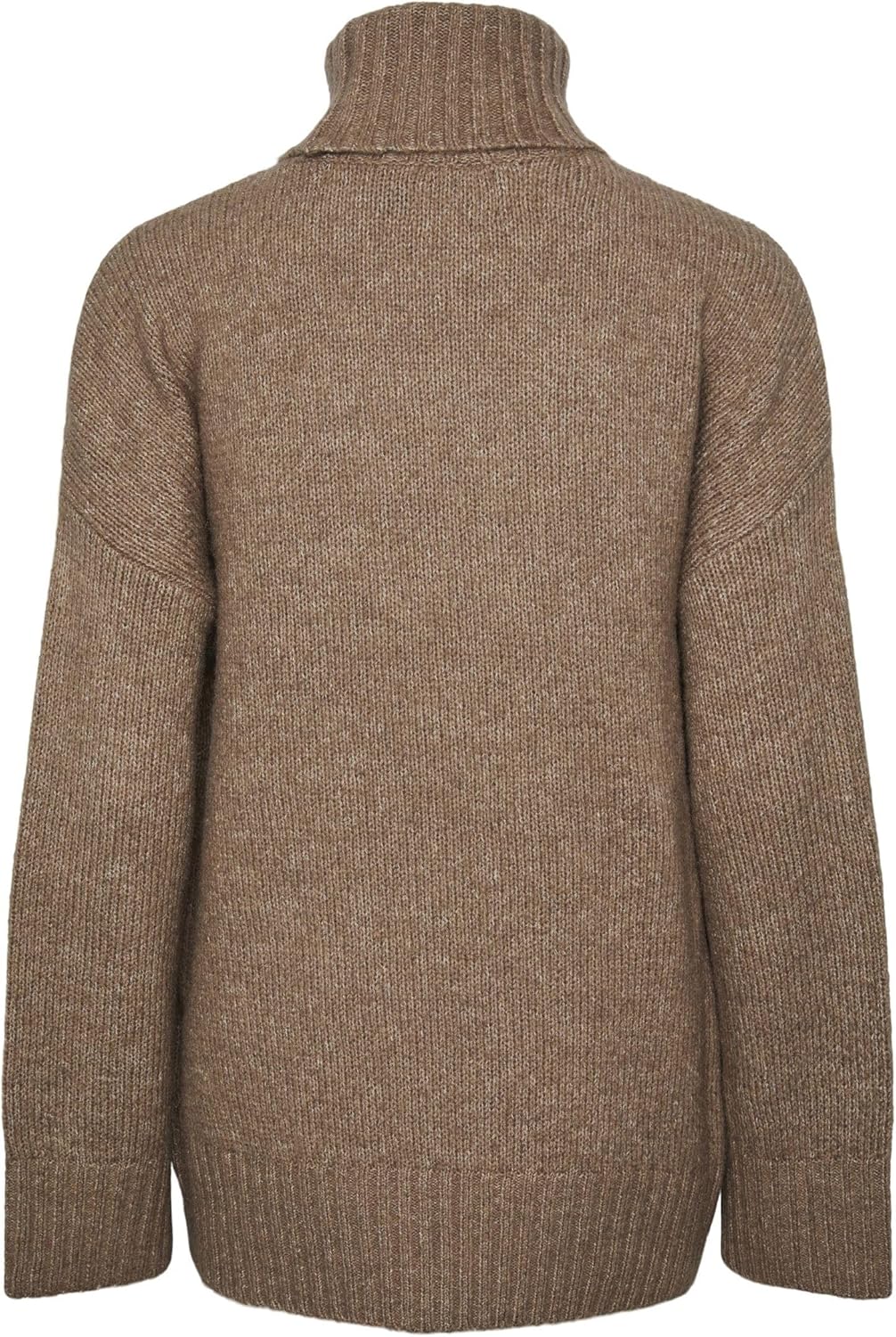 PIECES Damen Pcnancy Ls Loose Roll Neck Knit Noos Bc Pullover, Fossil