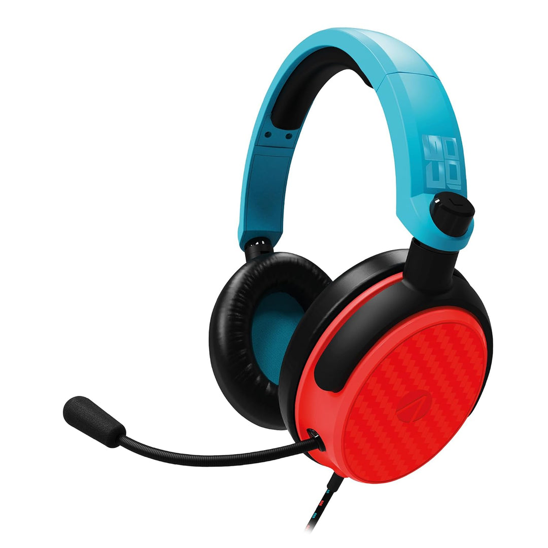 STEALTH C6-100 Rot & Blau Over Ear Gaming Headset PS4/PS5, Xbox, Switch, PC mit flexiblem Mikrofon,