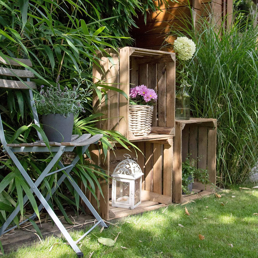 LAUBLUST Alte Vintage Holzkisten 3er Set - ca. 50x40x30cm, Natur | Gebrauchte Weinkisten &amp; Obstkiste